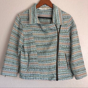 Gibson Shimmer Tweed Moto Jacket SZ L 3X$25